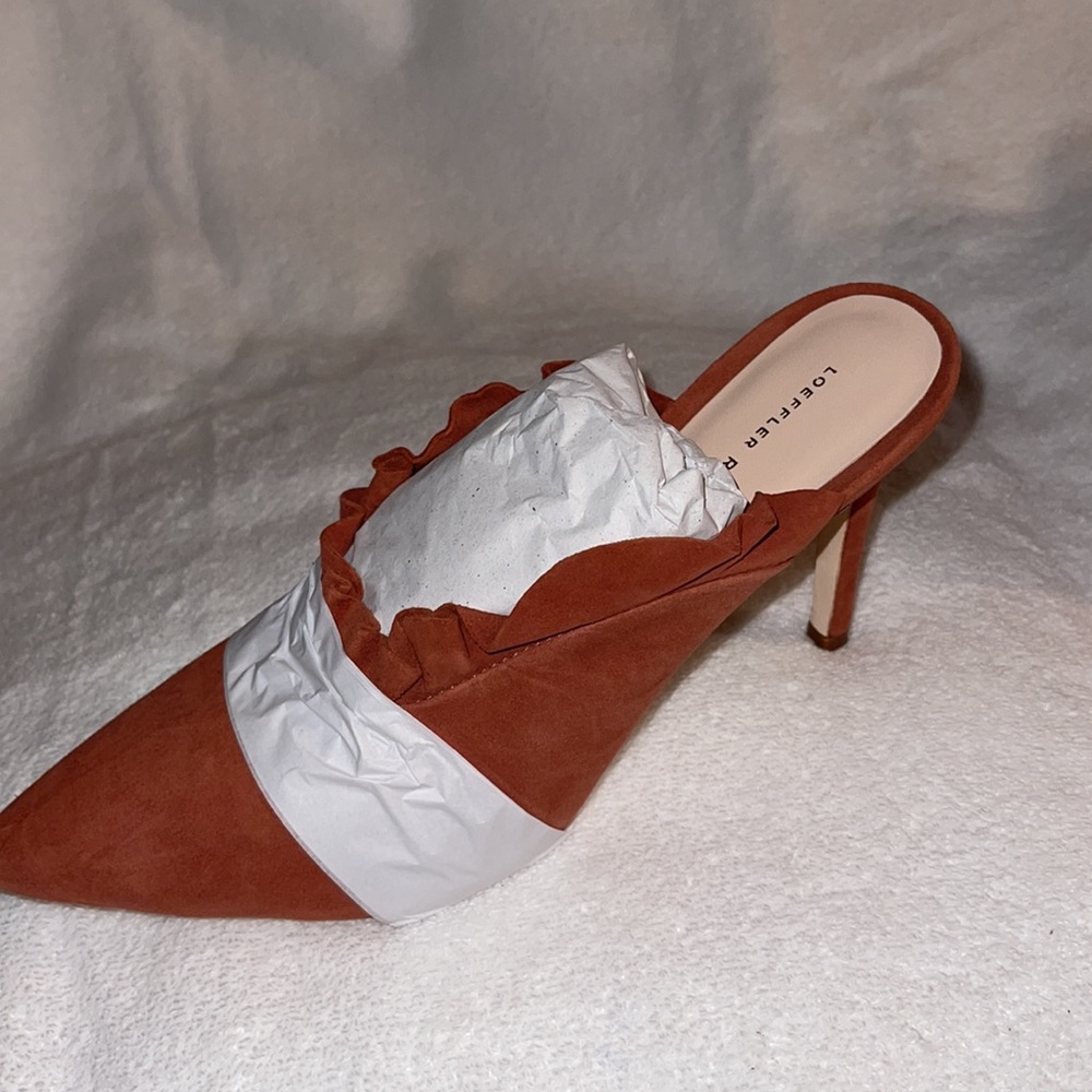 LOEFFLER RANDALL DUSTY ROSE RUFFLED MULE SZ 10B - Picture 2 of 11